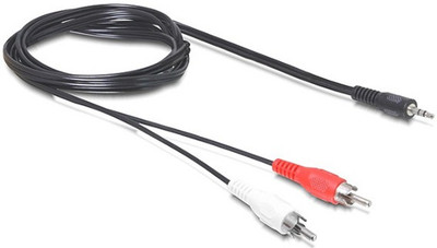 

Prro TV-out Cable High Quality 3.5 mm Stereo Audio Male to 2 RCA Male Cable 1.5 Meter_R2(Black, For TV, 1.5 m)