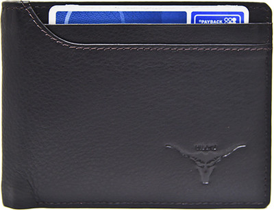 

VILL OKSE Men Black Genuine Leather Wallet(9 Card Slots)