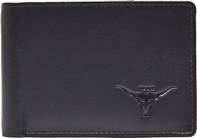 

VILL OKSE Men Black Genuine Leather Wallet(6 Card Slots)