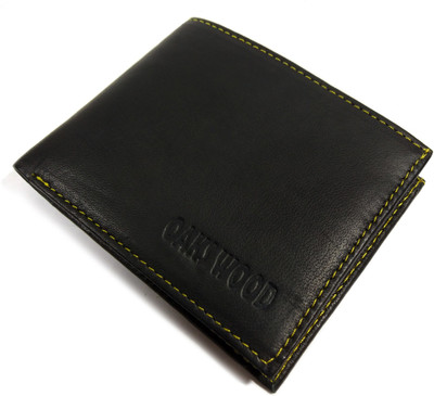 

Oaks Wood Boys Black Genuine Leather Wallet(4 Card Slots)