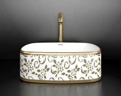 

CONNELL CERAMICS MOUNT PARKER 1 Table Top Basin(white + gold)