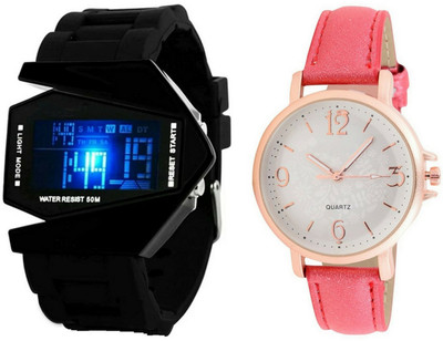

Maxi Retail Combo Of 2 Analog And Digital Led Watch For Mens And Womens-Roc M-M005 Watch - For Men & Women
