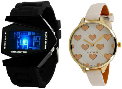 

NUBELA Combo Of 2 Analog And Digital Led-Roc M-G009 Watch - For Boys & Girls