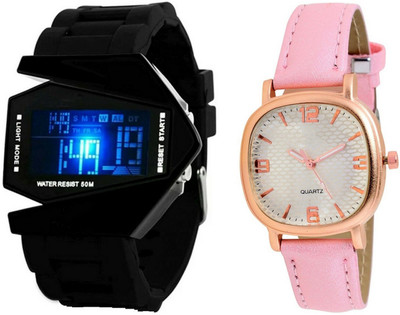 

NUBELA Combo Of 2 Analog And Digital Led-Roc M-M002 Watch - For Boys & Girls