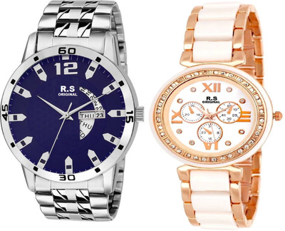 

R S Original RSO-3137 DAY AND DATE BLUE WATCH FOR COUPLE Watch - For Couple