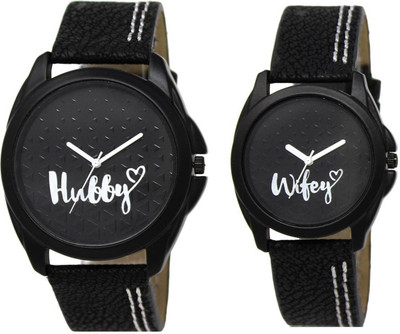 

Om Designer LR31-234 Black dial round shaped designer Hubby-Wifey Men & Women Combo Watch - For Couple