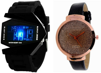 

Maxi Retail Combo Of 2 Analog And Digital Led Watch For Mens And Womens-Roc M-G008 Watch - For Men & Women