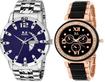 

R S Original RSO-3128 DAY AND DATE BLUE WATCH FOR COUPLE Watch - For Couple