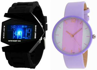 

Maxi Retail Combo Of 2 Analog And Digital Led Watch For Mens And Womens-Roc M-FF07 Watch - For Men & Women