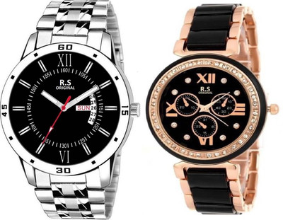 

R S Original RSO-3122 DAY AND DATE BLACK WATCH FOR MEN Watch - For Couple