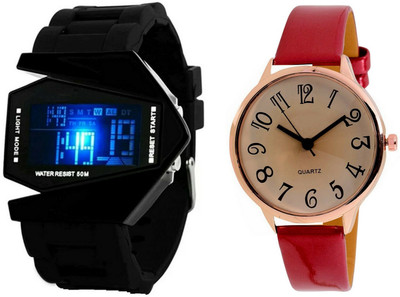 

Maxi Retail Combo Of 2 Analog And Digital Led Watch For Mens And Womens-Roc M-G002 Watch - For Men & Women