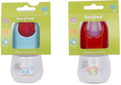 

Baybee Breastmilk Feeding Bottle 60Ml with NaturalWave Nipple | Bottles, 8 Ounce Each, Medium Flow Nipples | Soft Silicone Nipple, Collapse Resistant - 60 ml(Multicolor)