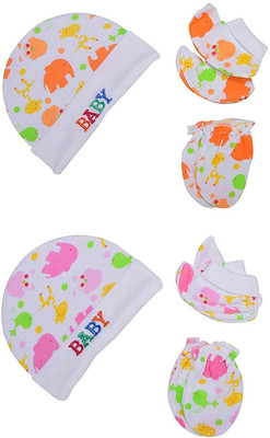

Baby Bucket Premium Quality Light Weight Regular Fit Hosiery Material Stretchable Baby Caps,Mittens and Booties Set 0-3 Months(Orange)