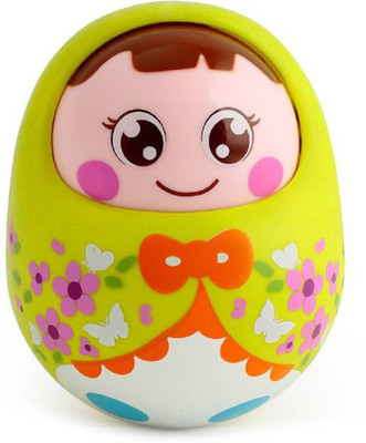 

HALO NATION Wobbling Roly Poly Tumbler Doll With Soft and Sweet Bell Sounds (Green) Rattle(Green)