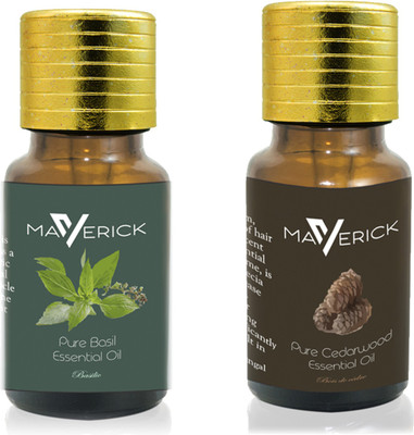 Maverick Pure Cedarwood & Basil Essential oil with Orifice reducer(10 ml)
