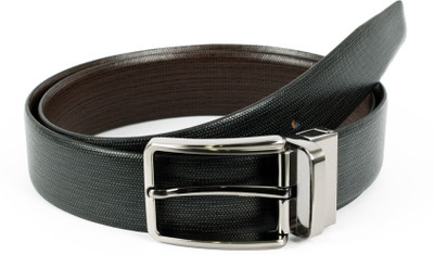 

LEX TAVIS Men Formal Black Genuine Leather Reversible Belt