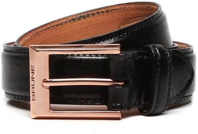 

BRUNE Men Casual Black Genuine Leather Belt