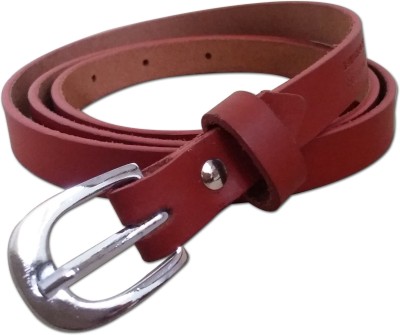 

EL Mio Women Casual, Party, Formal, Evening Red Genuine Leather Belt