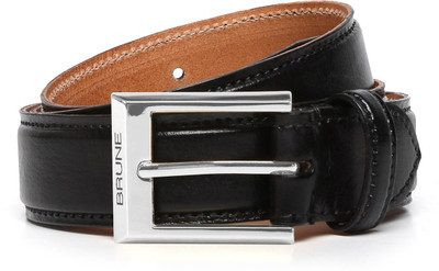 

BRUNE Men Casual Black Genuine Leather Belt