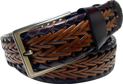 Mentiezi Men Party Tan Genuine Leather Belt