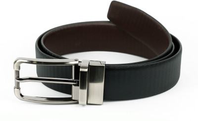 LEX TAVIS Men Formal, Party, Evening Black, Brown Genuine Leather Reversible Belt