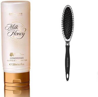 

Oriflame Sweden Milk & Honey Gold Conditioner for Shiny & Nourished Hair & Cushion Brush(Set of 2)