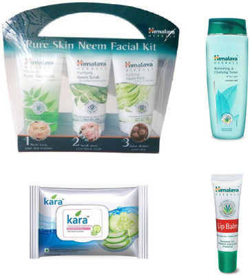 

Himalaya Pure Skin Neem Facial Kit, Refreshing & Clarifying Toner, Kara Skin Care Wipes, Lip Balm(Set of 4)