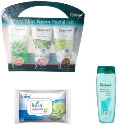 

Himalaya Pure Skin Neem Facial Kit, Kara Skin Care Wipes, Refreshing & Clarifying Toner(Set of 3)