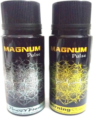 

MAGNUM PULSE POWER FLOW AND BURNING DESIRE Perfume Body Spray - For Men & Women(300 ml, Pack of 2)