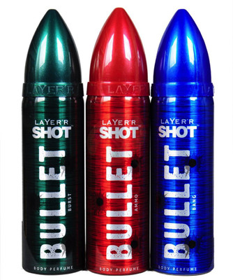 

LAYER SHOT BULLET Body Spray - For Men(135 ml, Pack of 3)