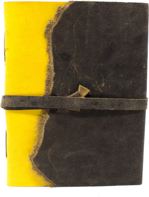 

Craft Club Regular Journal(100% Handmade Recycled Cotton Paper Journal (Finished Leather), Yellow & Coffee)