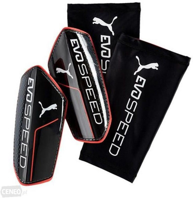 Puma evoSPEED 3.5 Football Shin Guard(Black, Black-red blast- whit