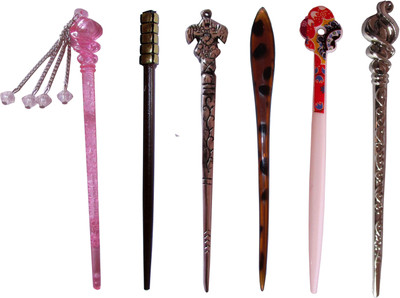 

KIYU Combo of Multi Color Juda Sticks Bun Stick(Multicolor)