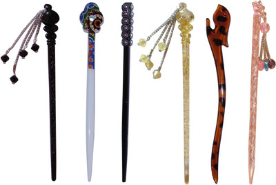 

TSDF Combo of Multi Color Juda Sticks Bun Stick(Multicolor)