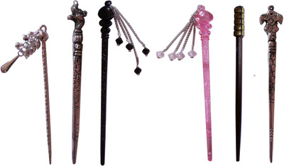 

POOPY Combo of Multi Color Juda Sticks Bun Stick(Multicolor)