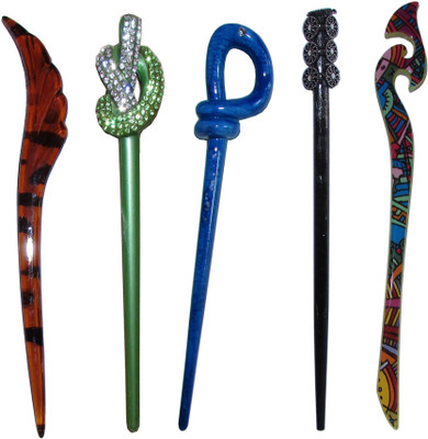 

MEHMAAN Combo of Multi Color Juda Sticks Bun Stick(Multicolor)