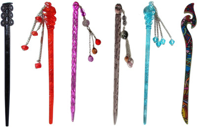 

TYU0 Combo of Multi Color Juda Sticks Bun Stick(Multicolor)