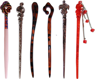 

POIO Combo of Multi Color Juda Sticks Bun Stick(Multicolor)