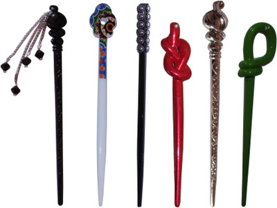 

FRUI Combo of Multi Color Juda Sticks Bun Stick(Multicolor)