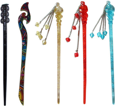 

TYUI Combo of Multi Color Juda Sticks Bun Stick(Multicolor)