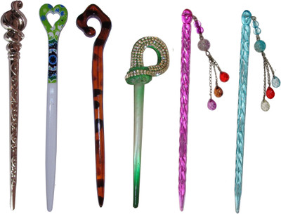 

DW2Q Combo of Multi Color Juda Sticks Bun Stick(Multicolor)