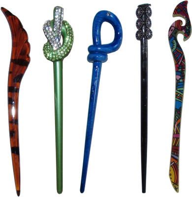 

Deer Combo of Multi Color Juda Sticks Bun Stick(Multicolor)