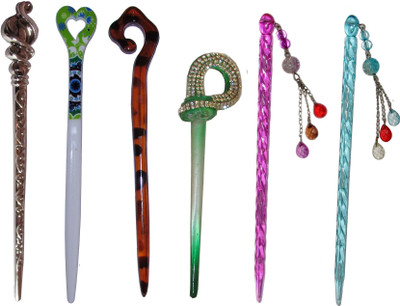 

G7890 Combo of Multi Color Juda Sticks Bun Stick(Multicolor)