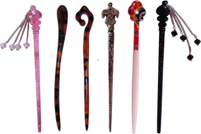 

HYUIO Combo of Multi Color Juda Sticks Bun Stick(Multicolor)