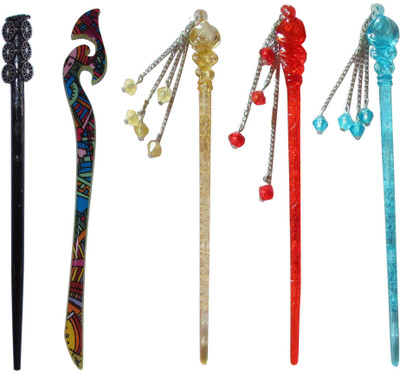 

HYUIO Combo of Multi Color Juda Sticks Bun Stick(Multicolor)