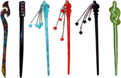 

FRUI Combo of Multi Color Juda Sticks Bun Stick(Multicolor)