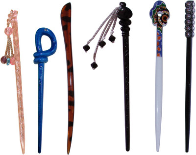 

Deer Combo of Multi Color Juda Sticks Bun Stick(Multicolor)