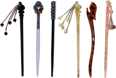 

GYU Combo of Multi Color Juda Sticks Bun Stick(Multicolor)