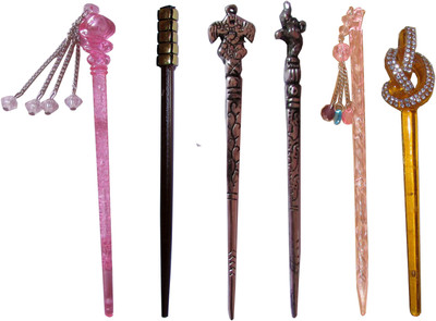 

ERT6 Combo of Multi Color Juda Sticks Bun Stick(Multicolor)