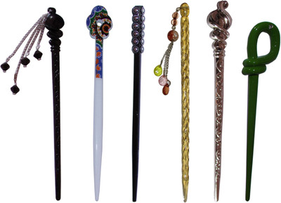 

D345 Combo of Multi Color Juda Sticks Bun Stick(Multicolor)